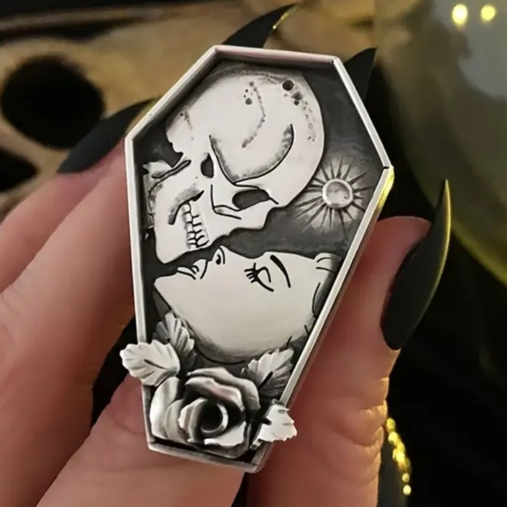 Coffin Love Rose Ring
